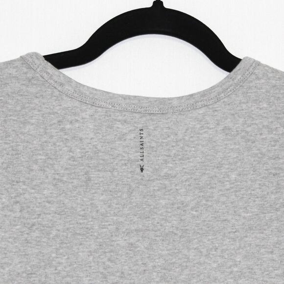Allsaints Grey Tshirt Top Size Large 100% Cotton - Picture 5 of 6